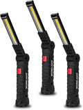 3 Pack Rechargeable LED Flashlight with Magnetic Base Hook B7255