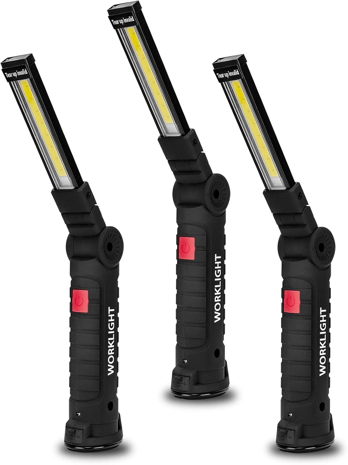 3 Pack Rechargeable LED Flashlight with Magnetic Base Hook B7255