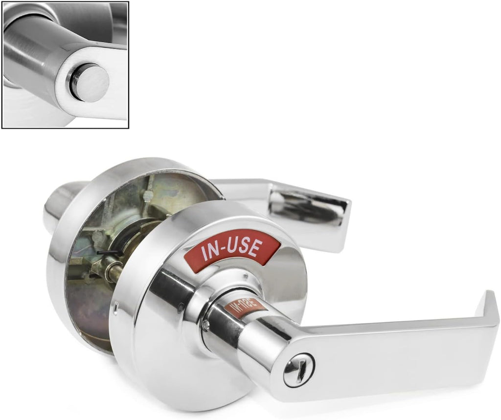 Privacy Indicator Lock with Keys, Satin Chrome V680