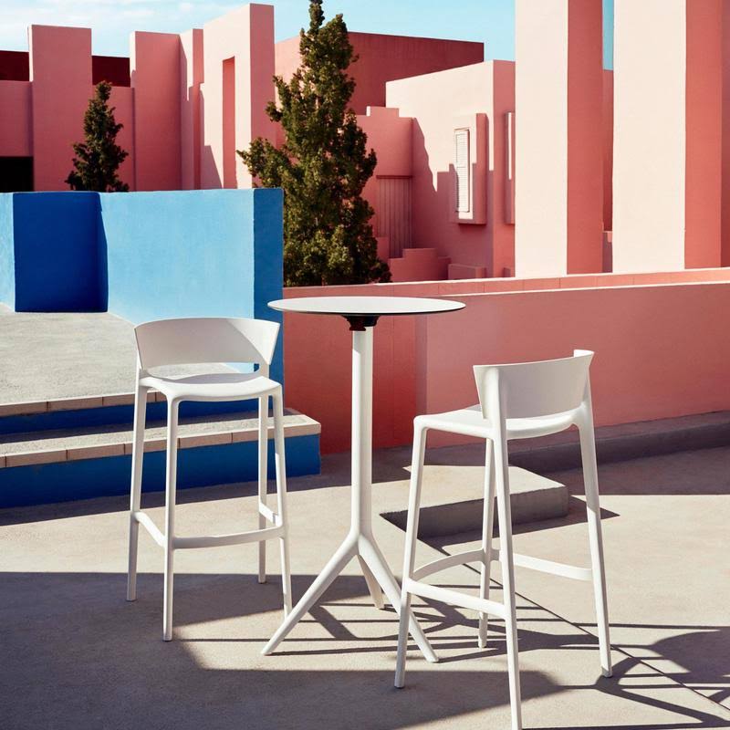 White Patio Bar Stool F9806