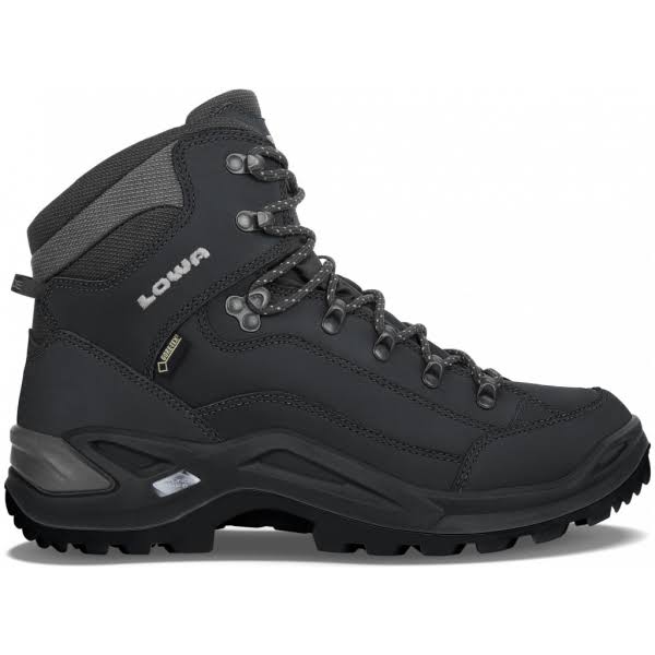 Deep Black Mid Leather Hiking Boots P400