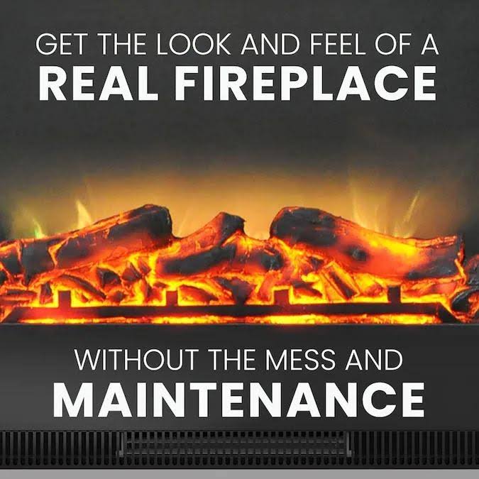 47 in. White Electric Fireplace Heater with TV Stand U94466