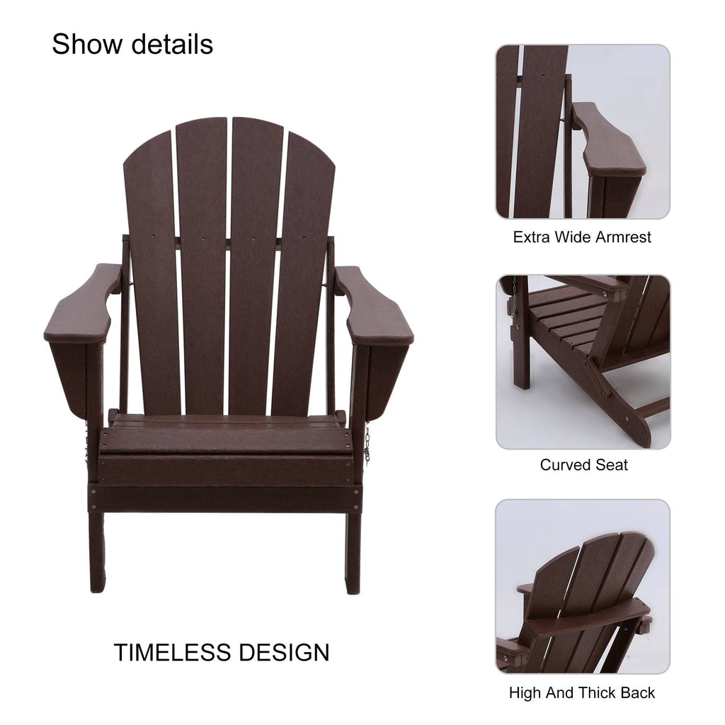 Brown Plastic Adirondack Chair Set of 4 P8391
