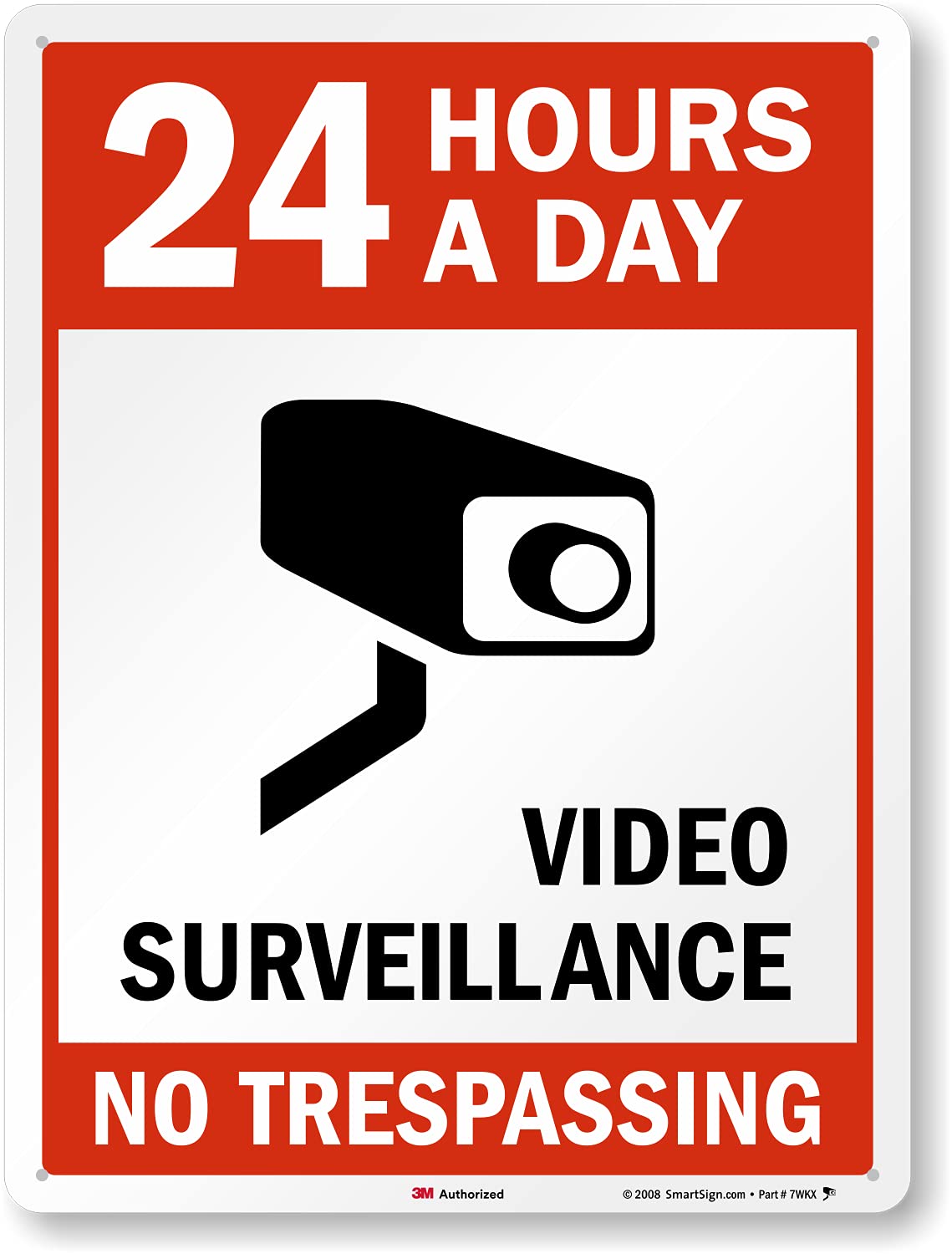24 x 18 inch Metal Sign, 80 mil Aluminum, Red, Black and White, Pack of 2 I548869