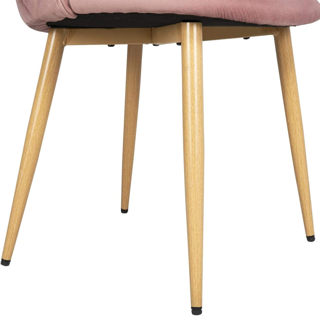Pink Velvet Accent Chairs with Metal Legs, Set of 2 B98449