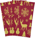Reindeer Bells Snowflakes Kitchen Towels Set of 4 Dishcloths Ultra Absorbent 28'' x 18'' Q773