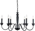 Black 6-Light Candelabra Industrial Chandelier, 28 inches K84945