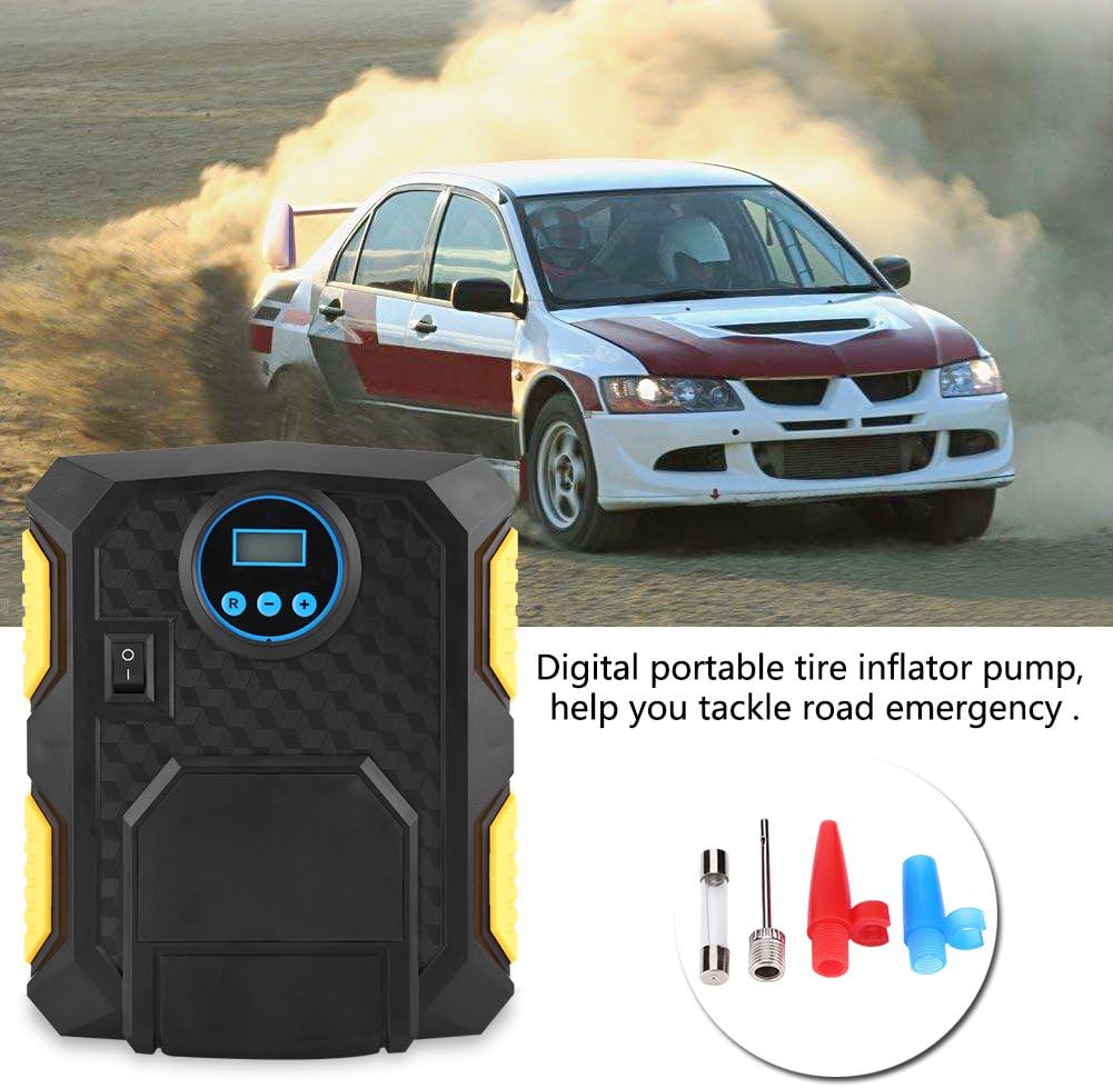 150PSI Portable Car Tire Inflator Pump with DC12V Adaptor, Pack of 2 T242