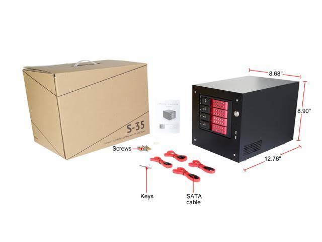 Compact 4X 3.5x22 Hotswap Trayless Mini-ITX Tower N74792