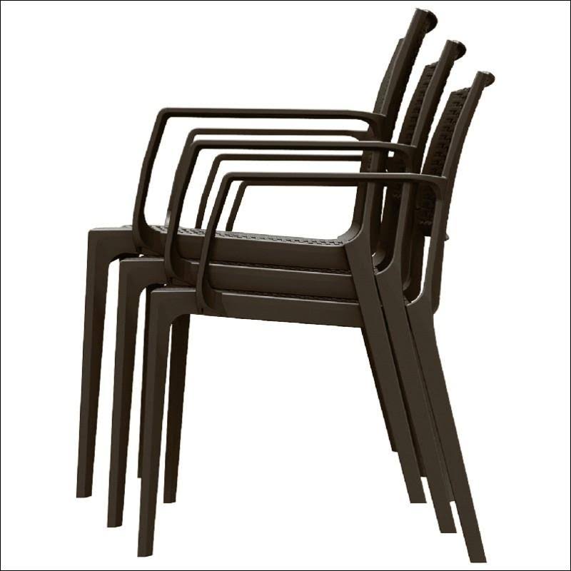 Brown Resin Dining Arm Chair B645