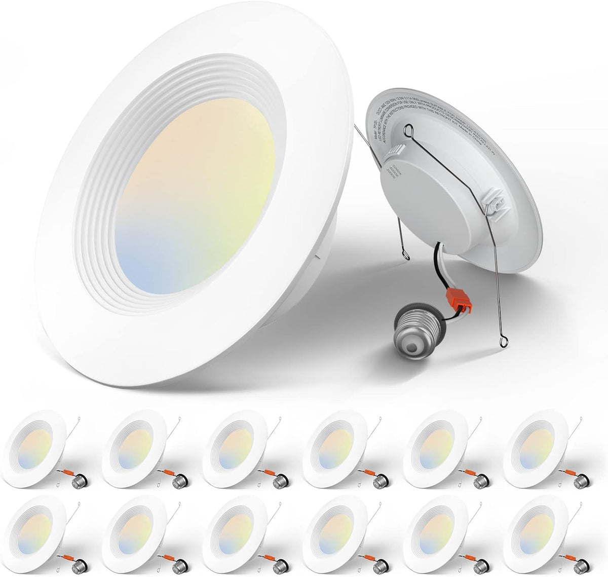 12 Pack 5/6 inch 3CCT LED Recessed Lighting with Baffle Trim F336420