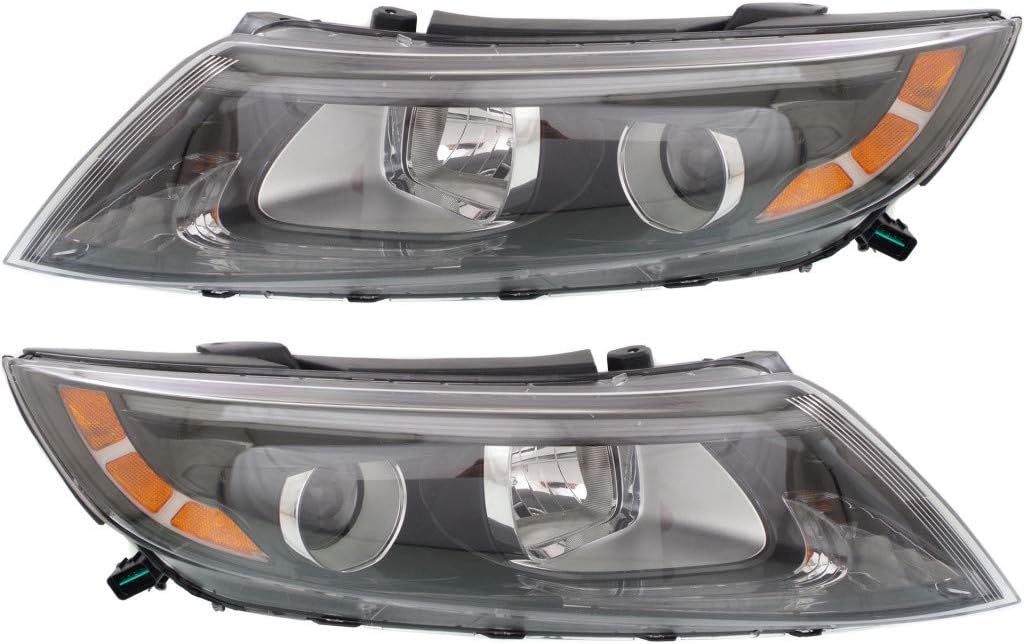 Black Housing Headlight Assembly Passenger Side with Bulbs H892204