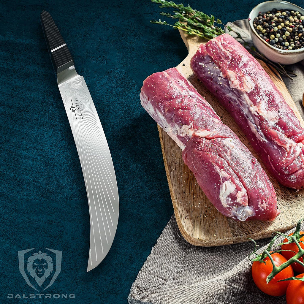 10 Butcher & Breaking Knife with Leather Sheath Q6873