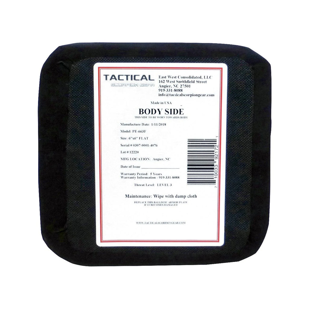 Level III+ PE Polyethylene Body Armor Plate B93075