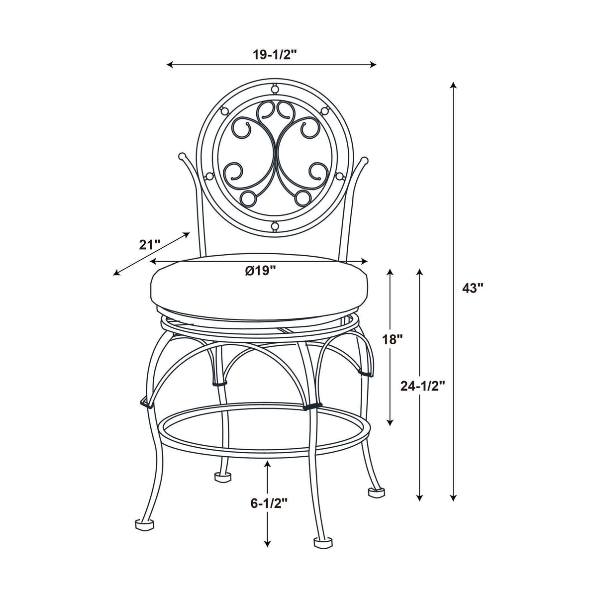 Bronze Counter Height Barstool Z1503