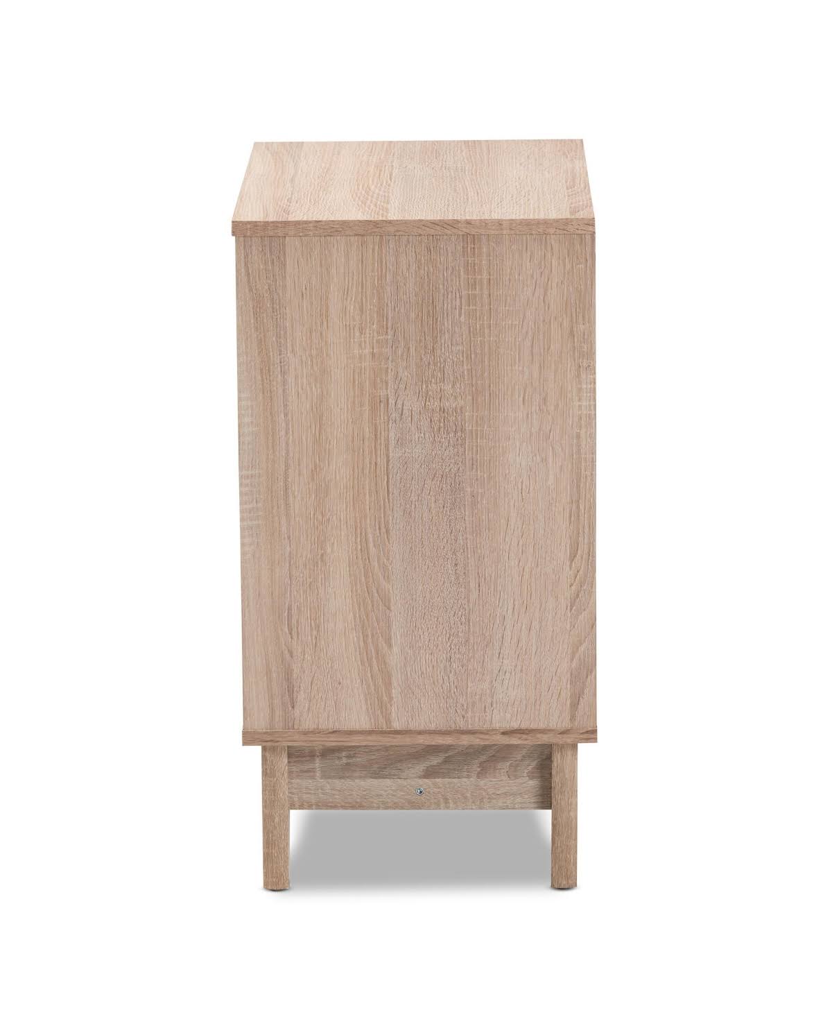 Two-Tone Oak and White 2-Door Cat Litter Box Cover Q5373