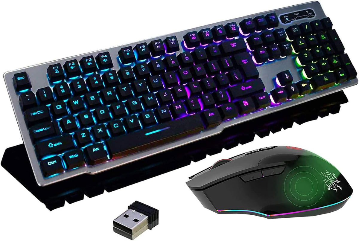 Wireless 2.4G Rechargeable Mechanical Feel Backlit Gaming Keyboard Mouse Set R307