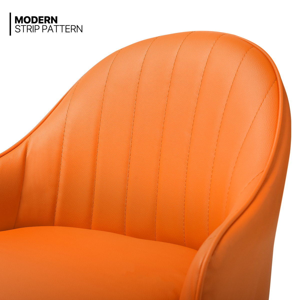 Orange Faux Leather Swivel Bar Stool Set of 2 with Backrest & Armrest R478978
