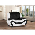 Black and White Faux Leather Club Chair U724466