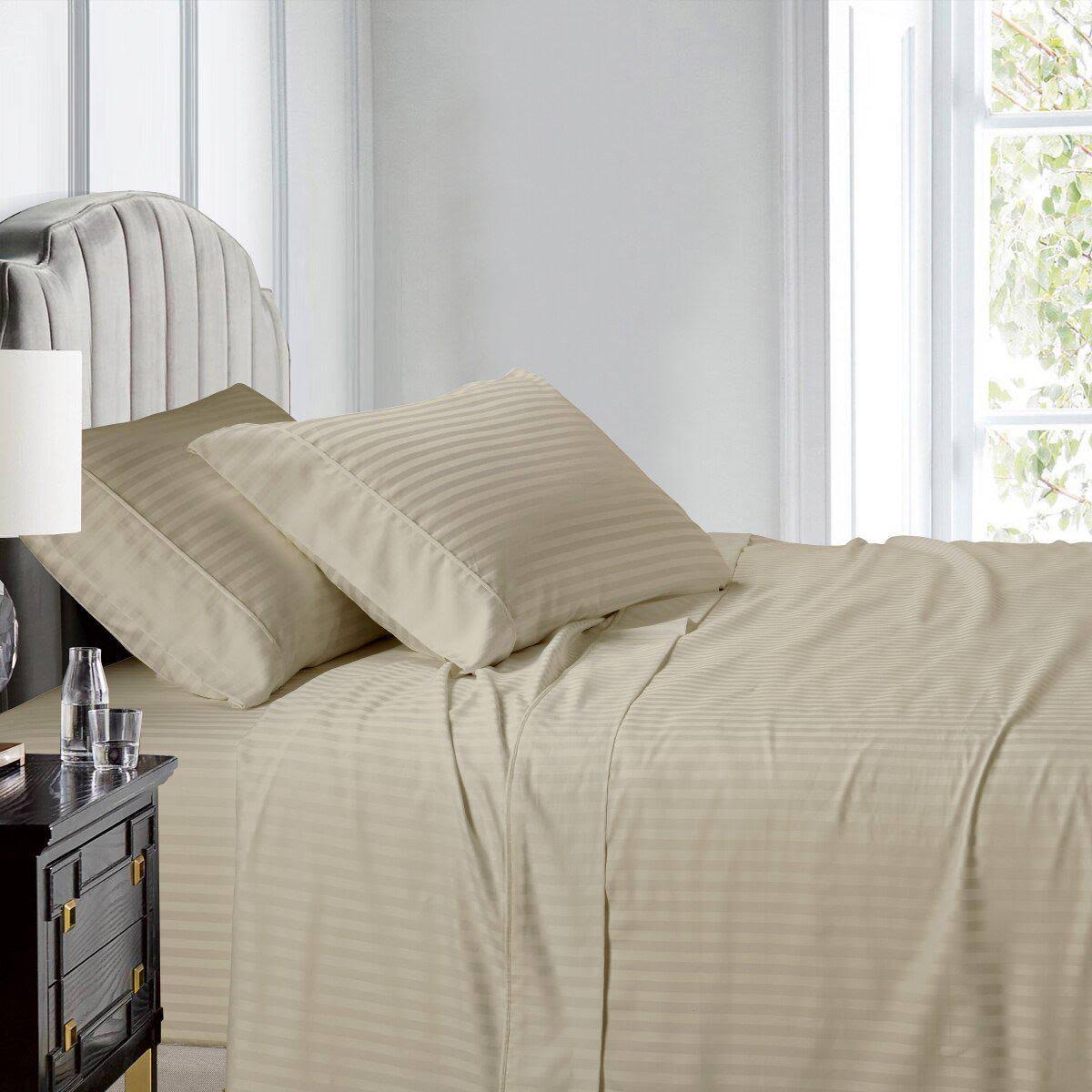 Striped California King Bed Sheets U925