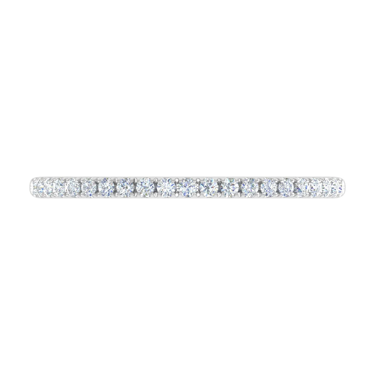 14K White Gold Half Eternity Diamond Wedding Band Ring H97687