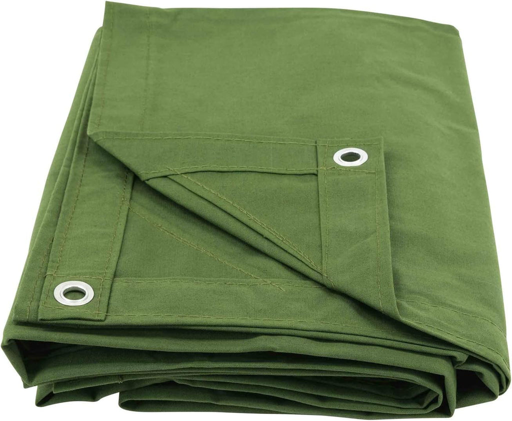 10' x 16' Green Canvas Tarp 12oz Pack of 2 W367