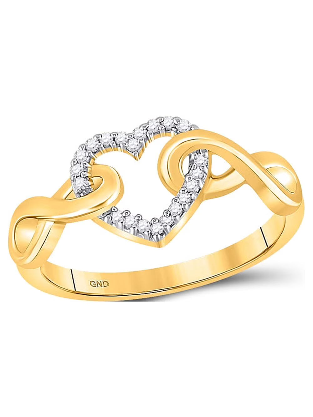 10kt Yellow Gold Diamond Heart Ring T627046