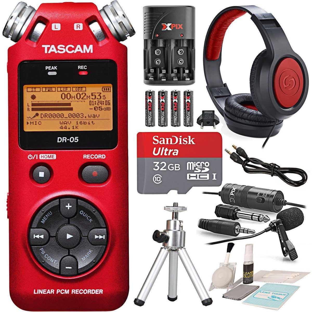 Portable Handheld Digital Audio Recorder with Accessory Bundle O815174