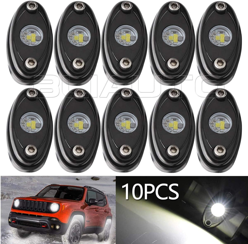 White 10PCS Waterproof LED Rock Light Pods Z4229