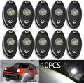 White 10PCS Waterproof LED Rock Light Pods Z4229