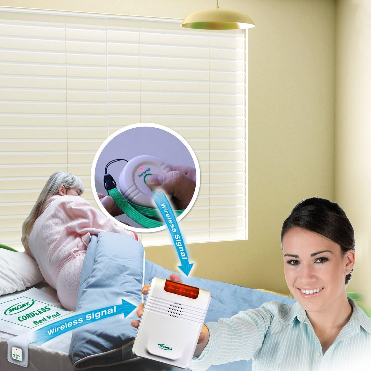 Cordless 10in x 30in Bed Sensor Pad with Nurse Call Button H26978