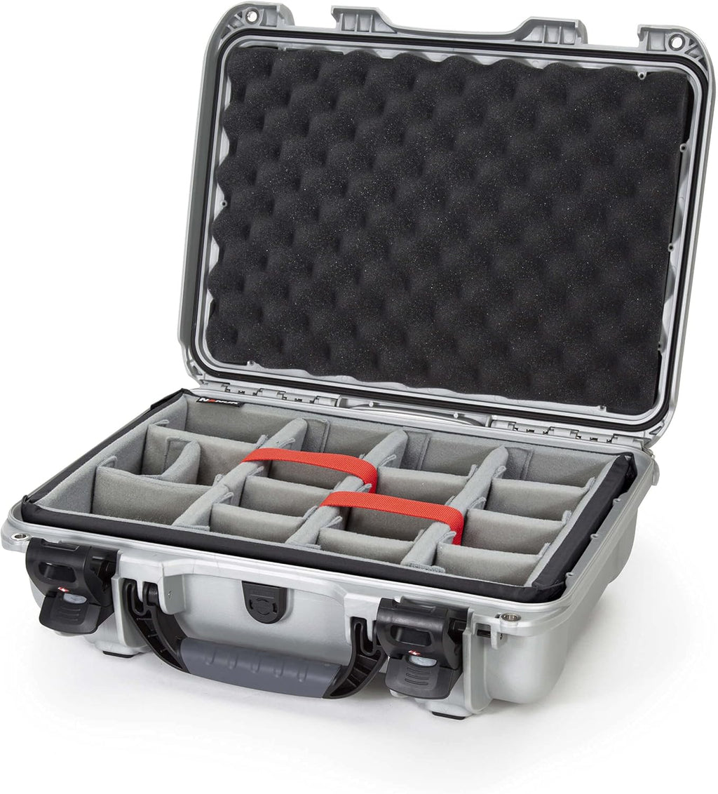 Black Waterproof Hard Case with Padded Dividers and TSA Approved Travel Lock Latches V43572