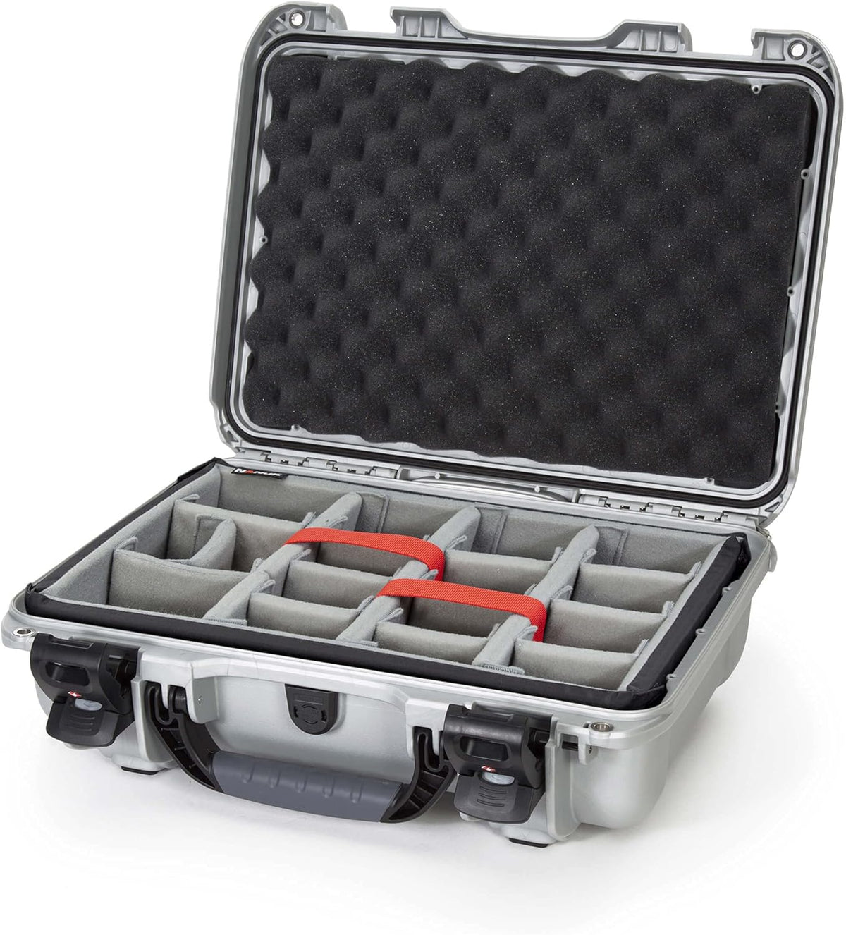 Black Waterproof Hard Case with Padded Dividers and TSA Approved Travel Lock Latches V43572