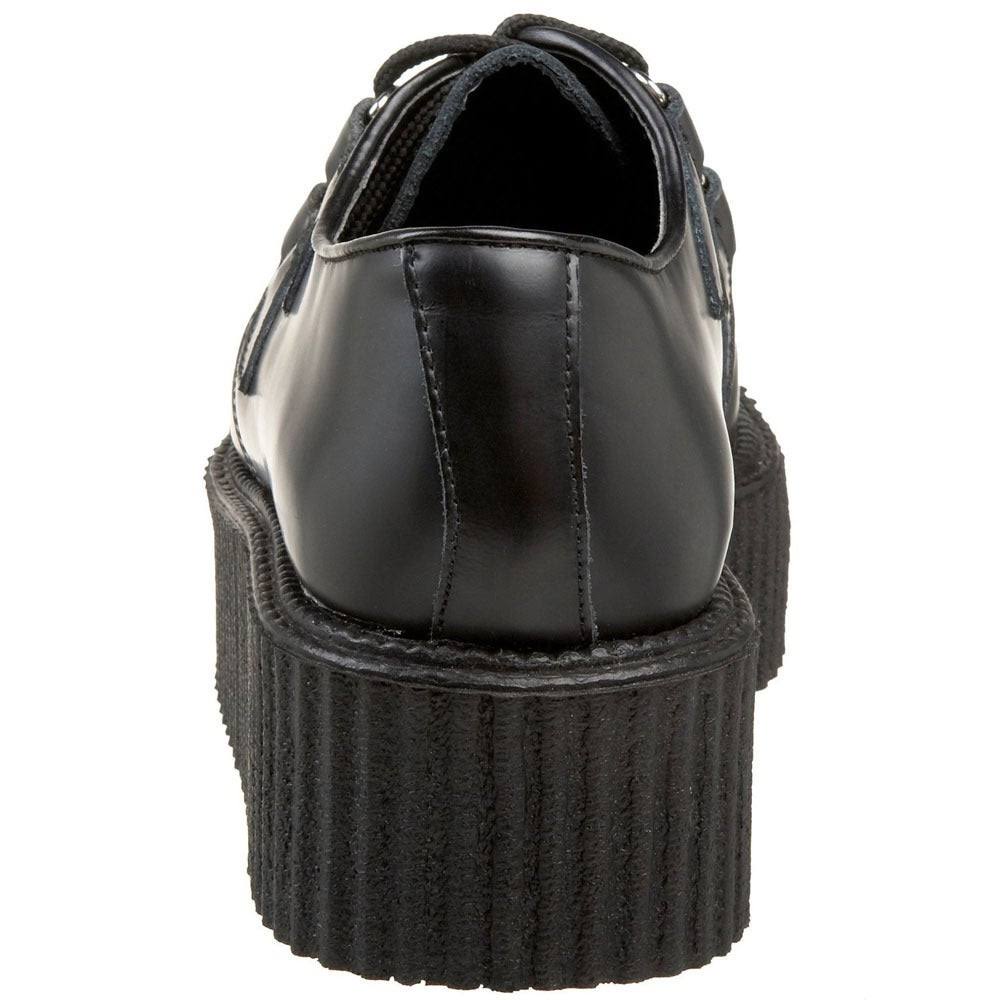 Black Leather Creeper Shoes V15007