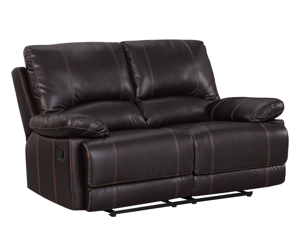 Leather-Air Reclining Loveseat W90178
