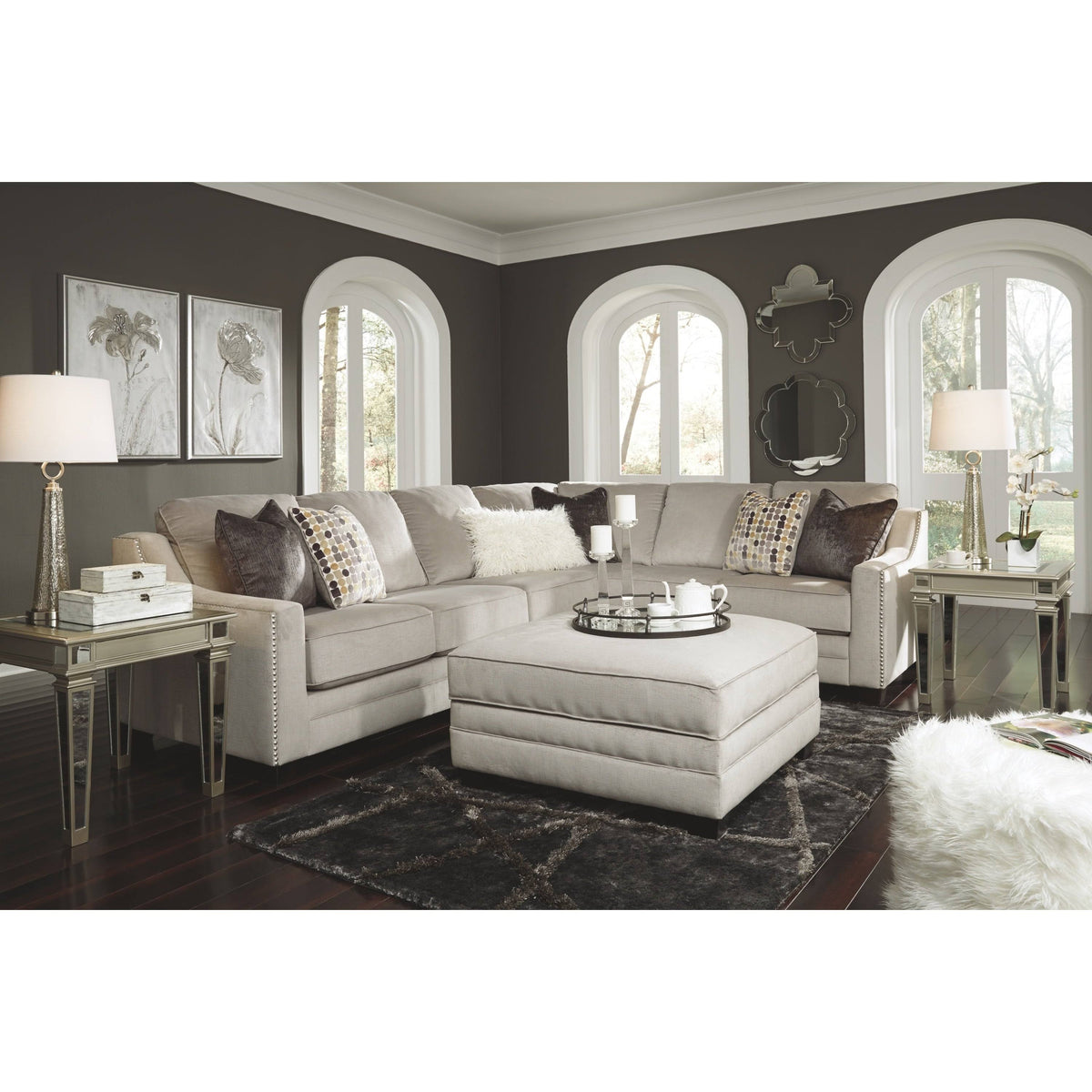 Silver Rectangular End Table J26480