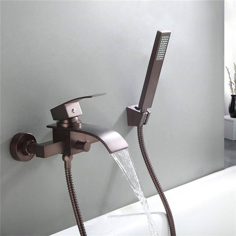 Oil Rubbed Bronze Wall-Mount Tub Faucet with Handshower O7224