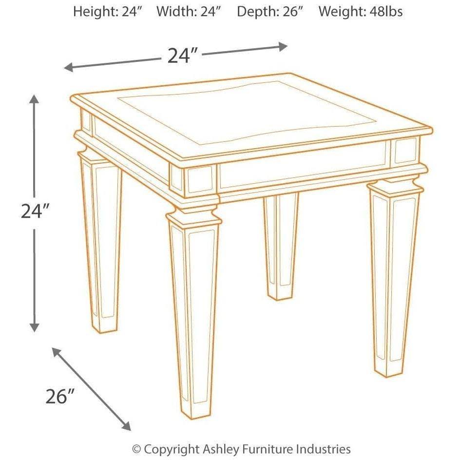 Silver Rectangular End Table J26480