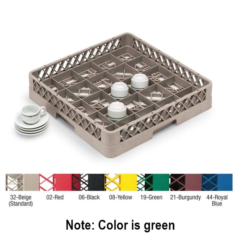 Green 25 Compartment Full Size Cup Rack R875
