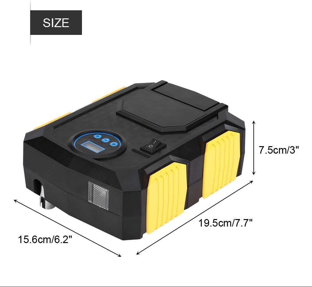 150PSI Portable Car Tire Inflator Pump with DC12V Adaptor, Pack of 2 T242