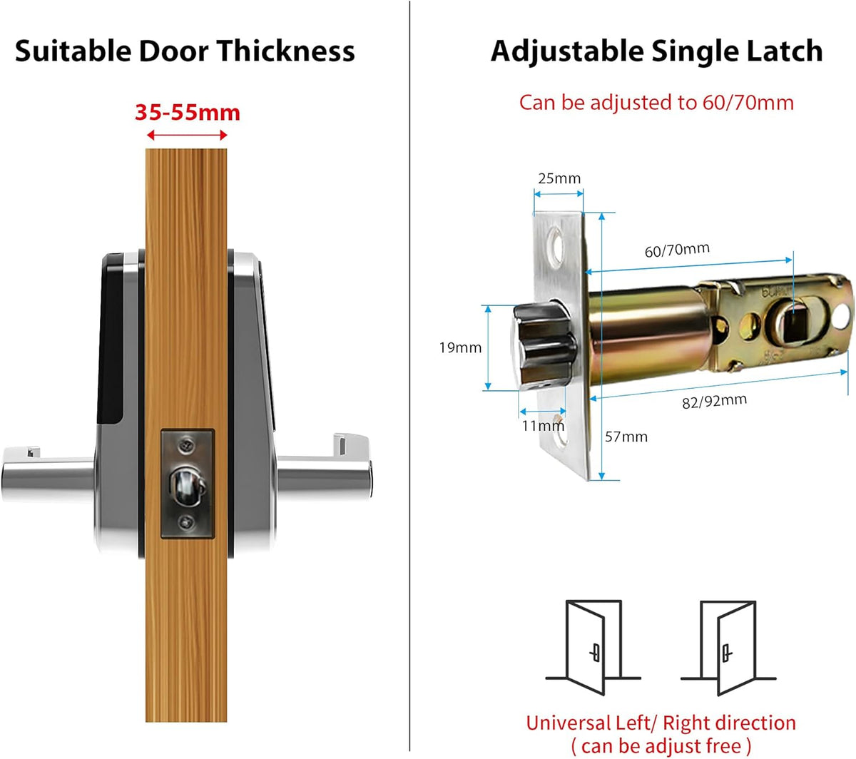 Fingerprint Door Lock with Bluetooth App Code Key and IC Card S26079