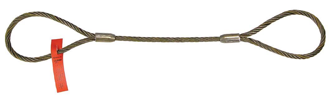 Wire Rope Sling, 10ft L, Vert Cap 19600 lb J382