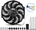 12 Inch Electric Engine Radiator Cooling Fan with Mounting Kit 1750 CFM 12 Volts Pack of 2 G9203