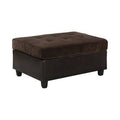 Tan Velvet Tufted Rectangle Storage Ottoman T884451