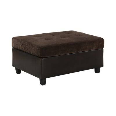 Tan Velvet Tufted Rectangle Storage Ottoman T884451