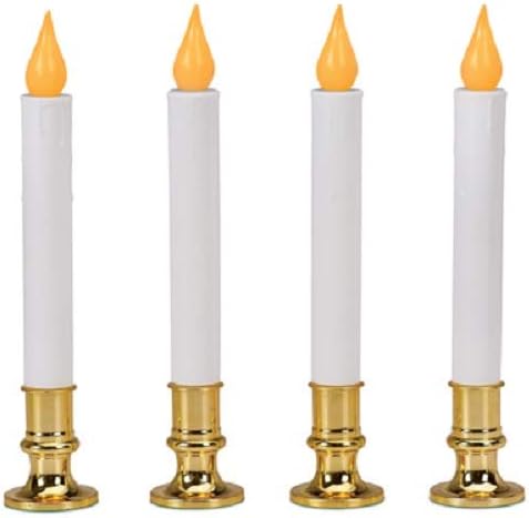 White/Brass Battery-Operated LED Candle, 4-Pk. I575540