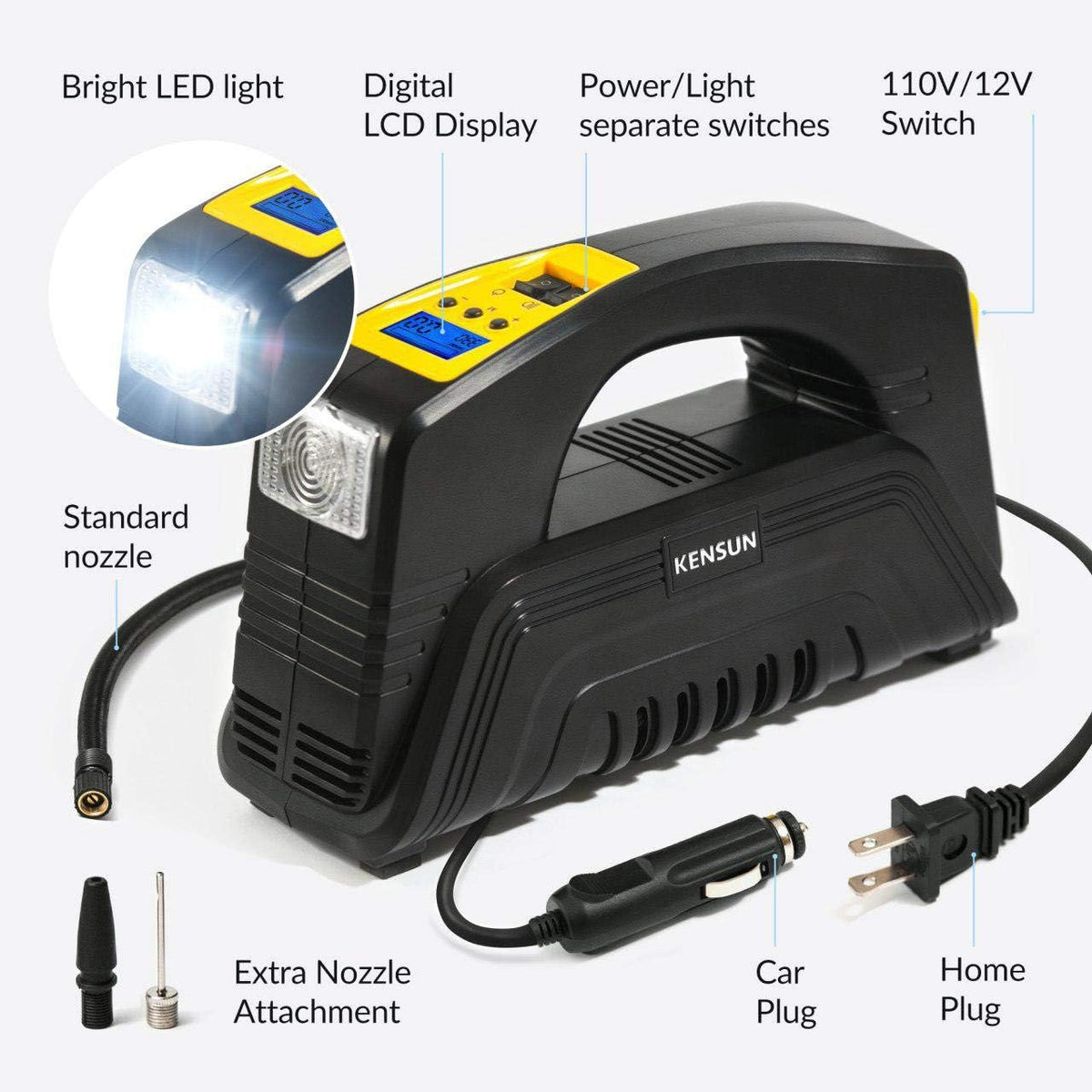 Portable Tire Inflator Air Compressor Pump S26935
