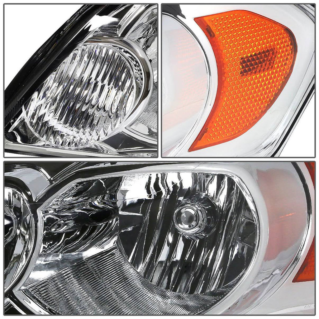 Headlight Assembly Chrome Housing Amber Corner Headlamp W2121