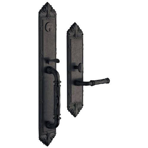 Satin Brass and Black Dummy Handleset Trim Set V770