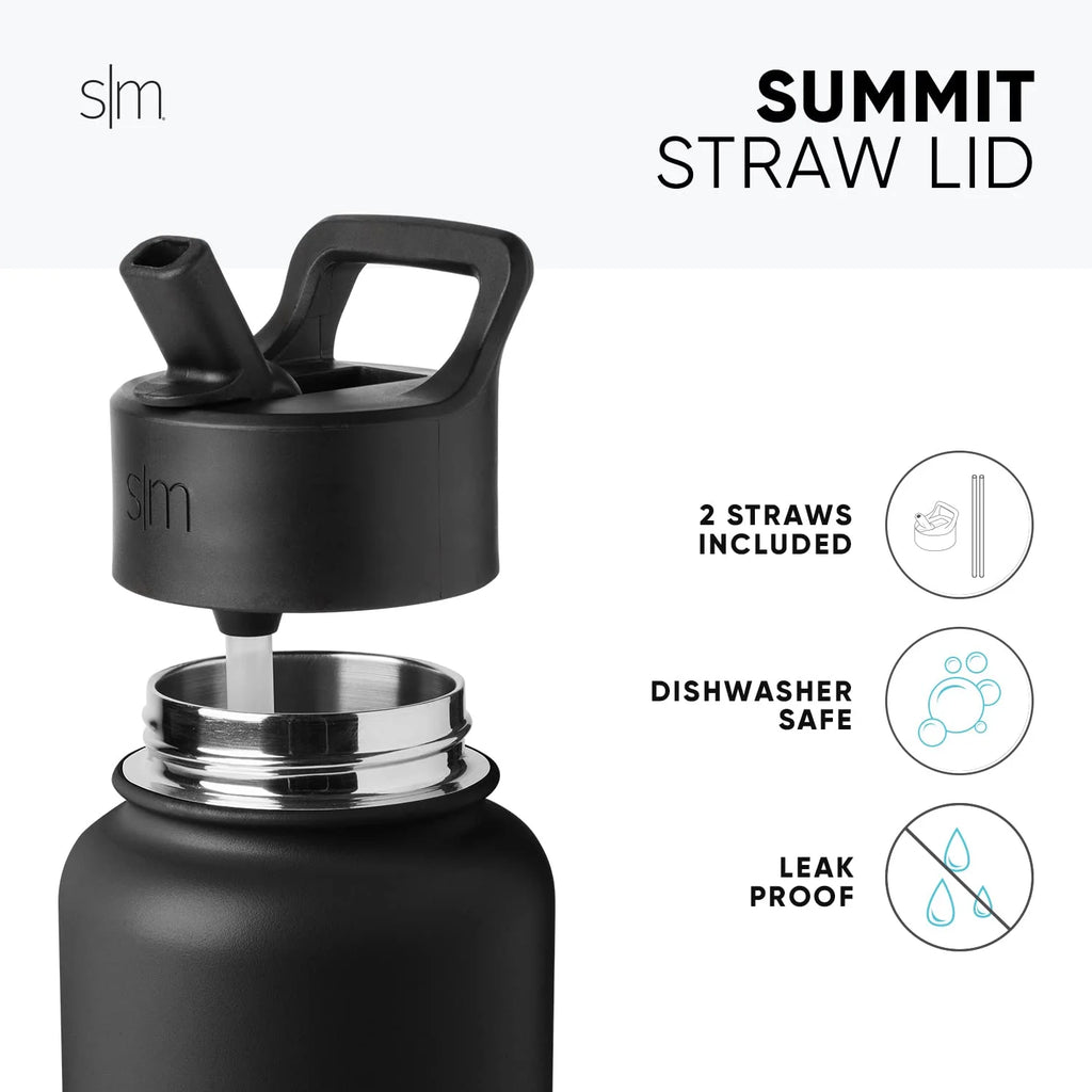 22oz Vacuum Insulated Stainless Steel Water Bottle with Straw Lid M736220